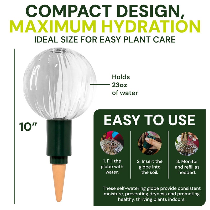Blumat Glass Plant Self Watering Globes,Automatic Houseplant Drip Irrigation for Indoor Plants, Hanging Plants, Houseplants, Plant Garden Accessories,Vacation Plant Savers,Large Globe Small Adapter - Image 4